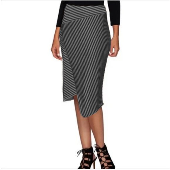 🌻 (3 FOR 15) | G.I.L.I. Striped Pencil Skirt | Asymmetric Striped Skirt - Picture 1 of 6